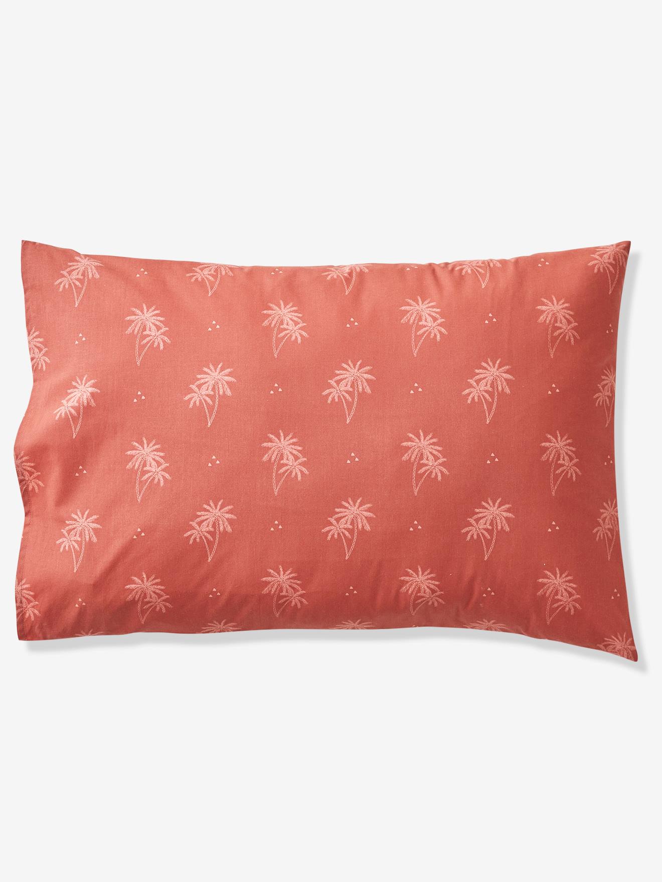 Parure housse de couette + taie d'oreiller enfant PALMIERS terracotta