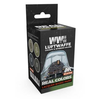 AK Real Colors Paintset - WWII Luftwaffe Cockpit & Interior Colors (4x 17ml)