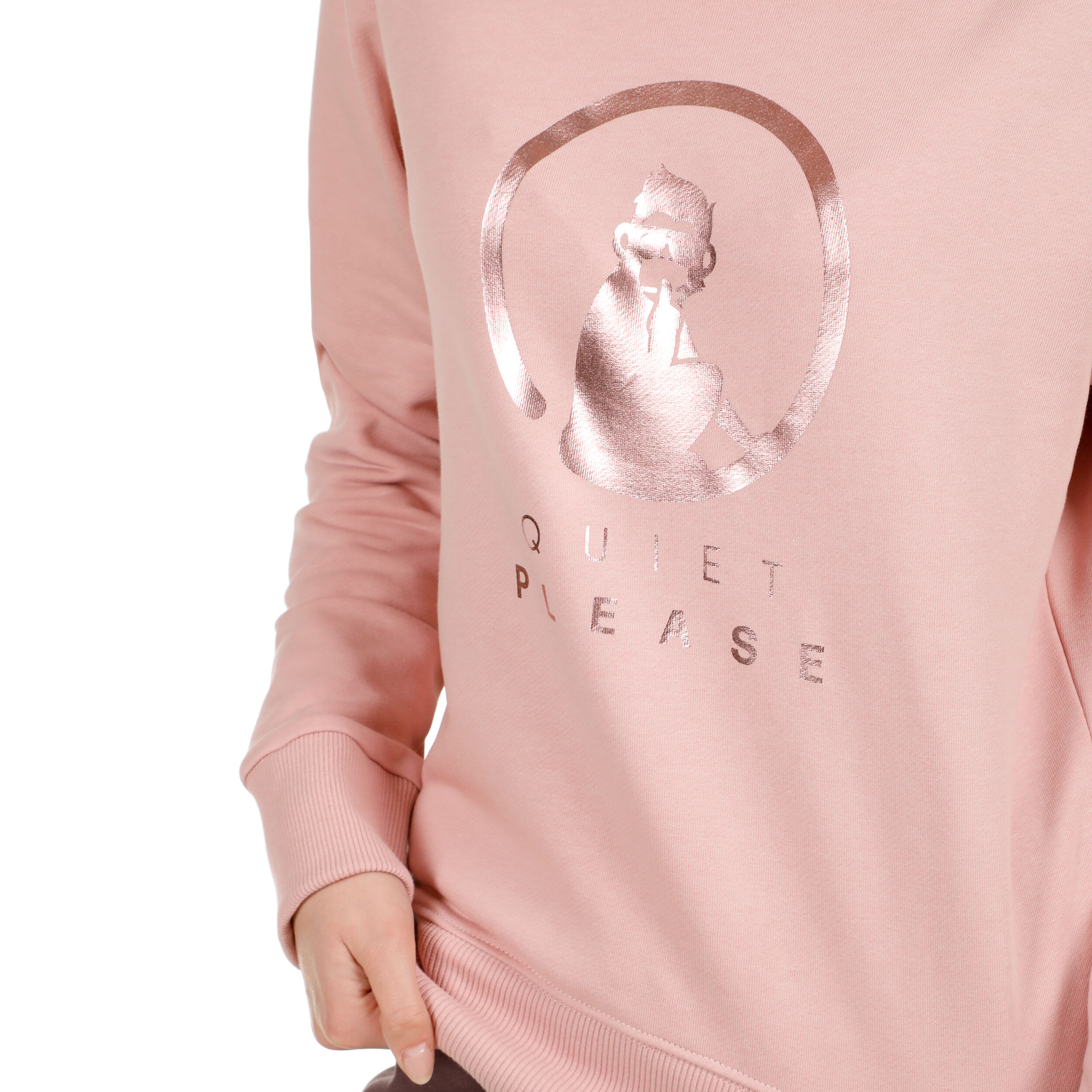 Crossroad Metallic Baseline Sweatshirt Damen - Altrosa, Bronze