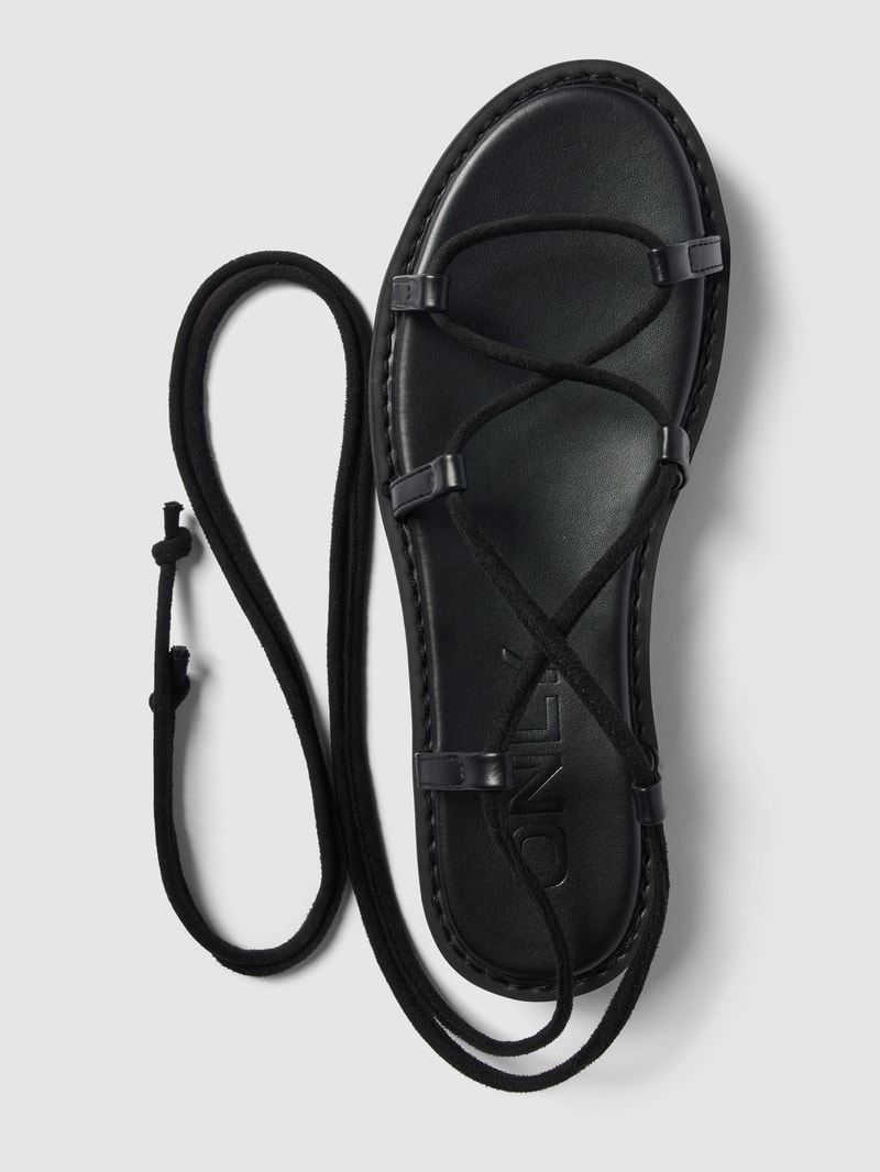 Sandalen mit Schnürung Modell 'MALU' in schwarz