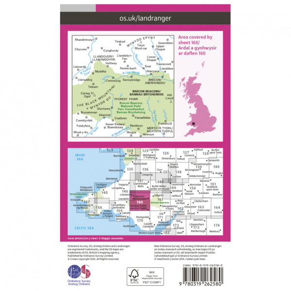 Ordnance Survey - Brecon Beacons Landranger L160 - Wanderkarte