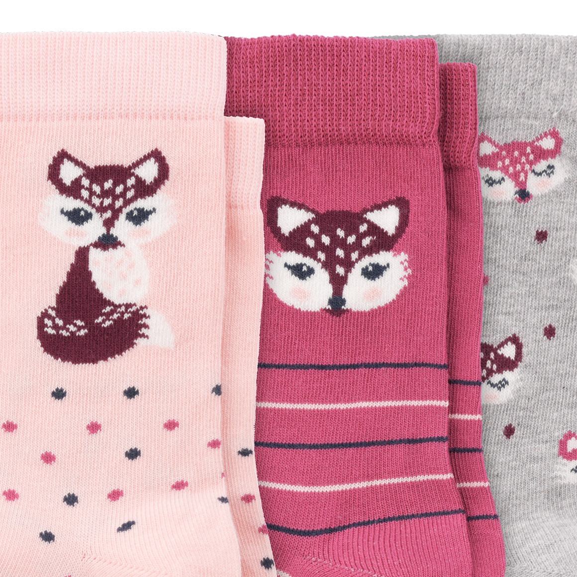 3 Paar Mädchen Socken im Muster-Mix