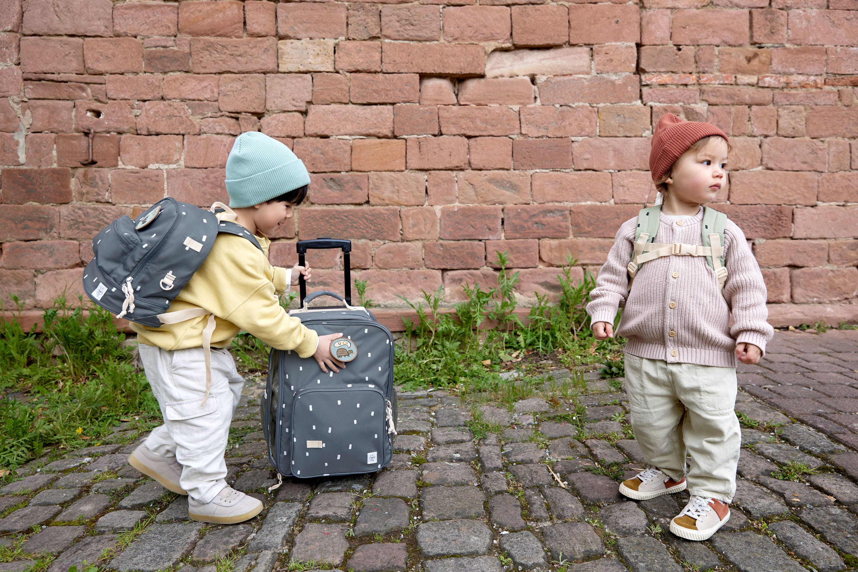 Kinderkoffer - Trolley Happy Prints, Dunkelblau