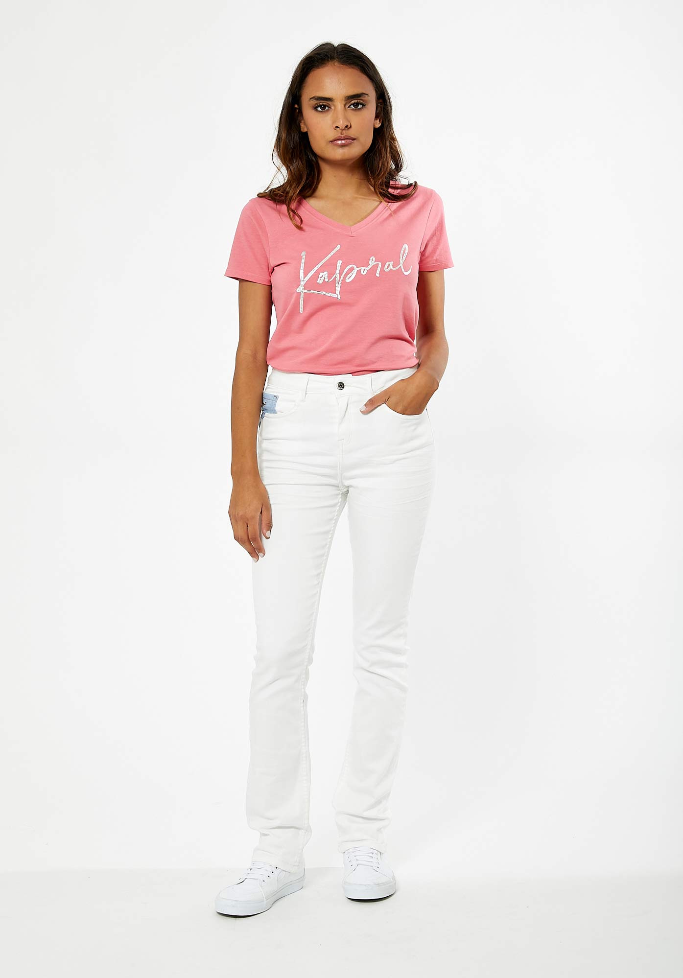 SIBEL  Jean blanc demi-slim Femme