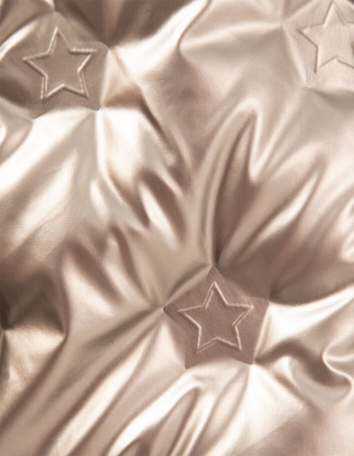 Doudoune champagne à motifs étoiles thermosoudées fille