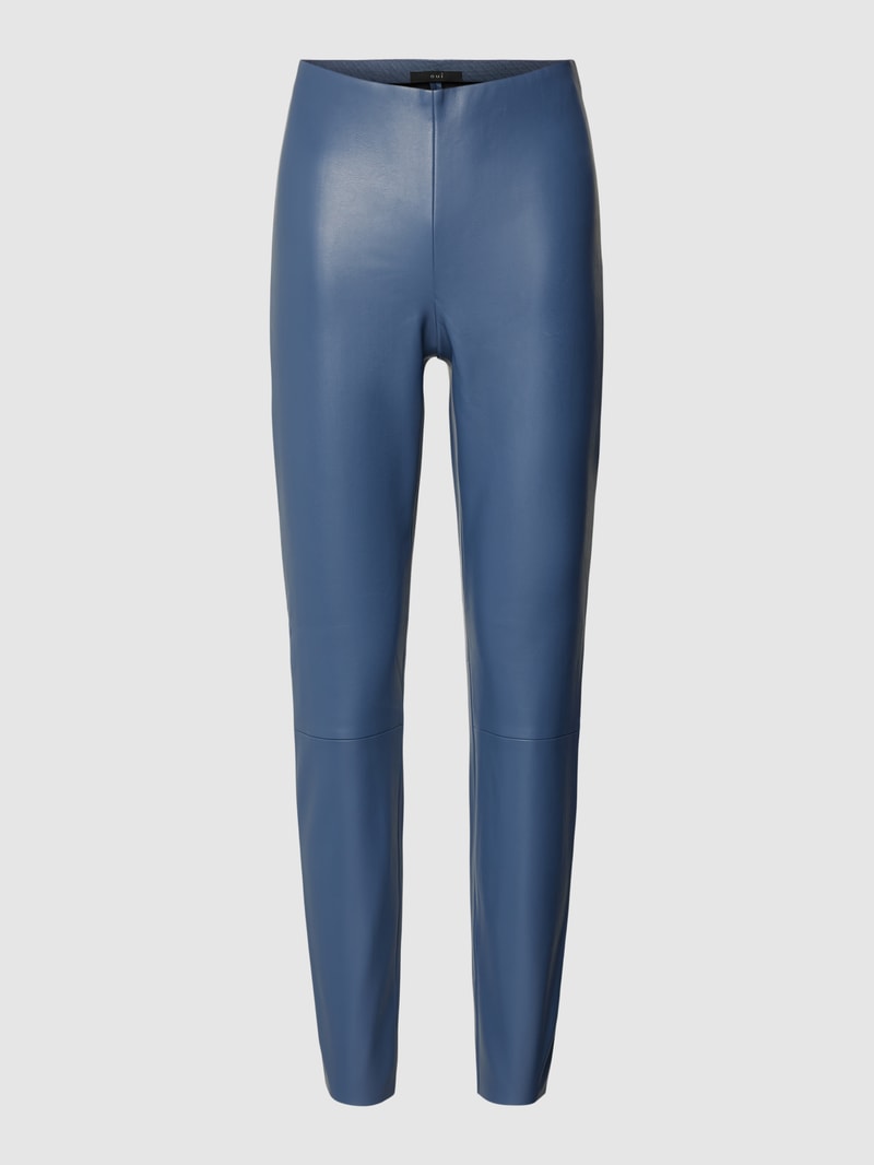 Hose in Leder-Optik in rauchblau