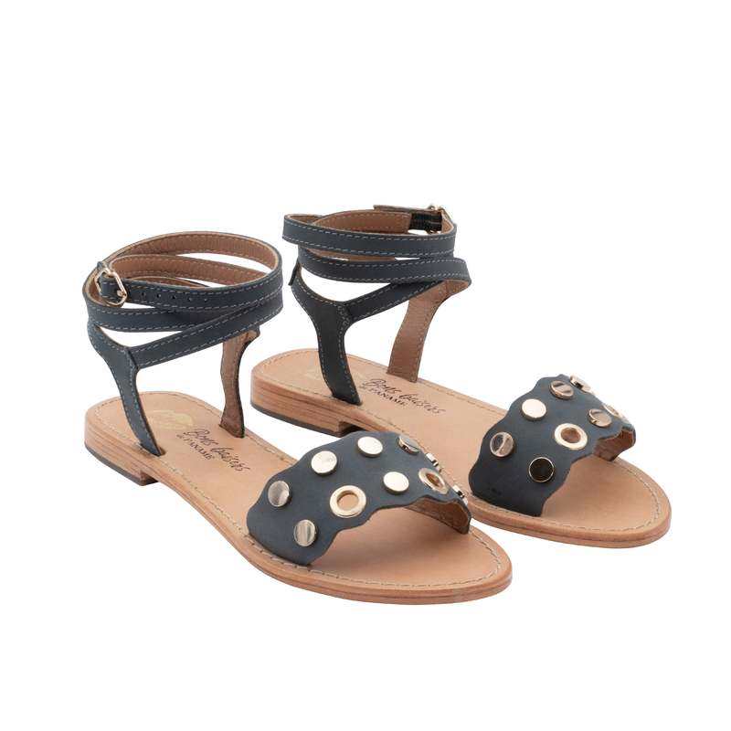 Sandales en cuir Sophie Gris Charbonneux