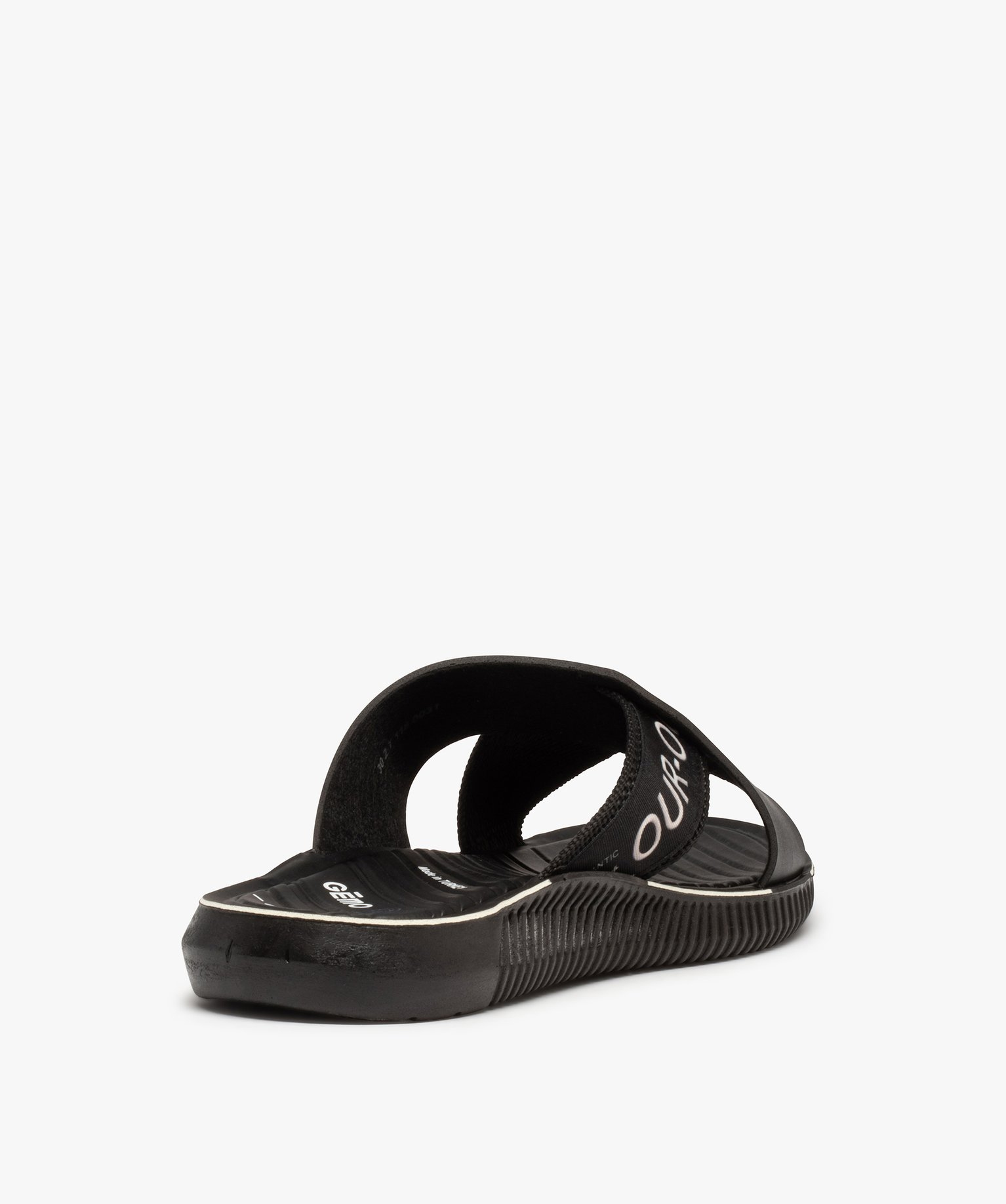 Sandales homme mules à larges brides croisées noir | GEMO