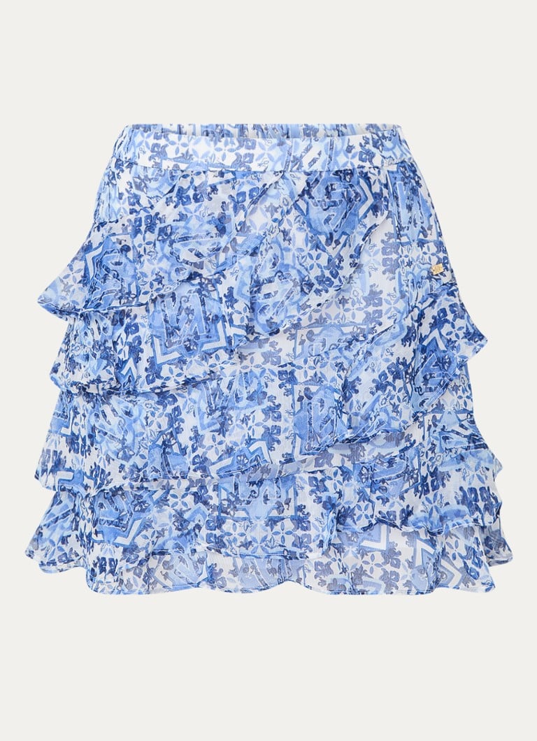 Fustă mini NIKKIE Dakota cu imprimeu floral și volane