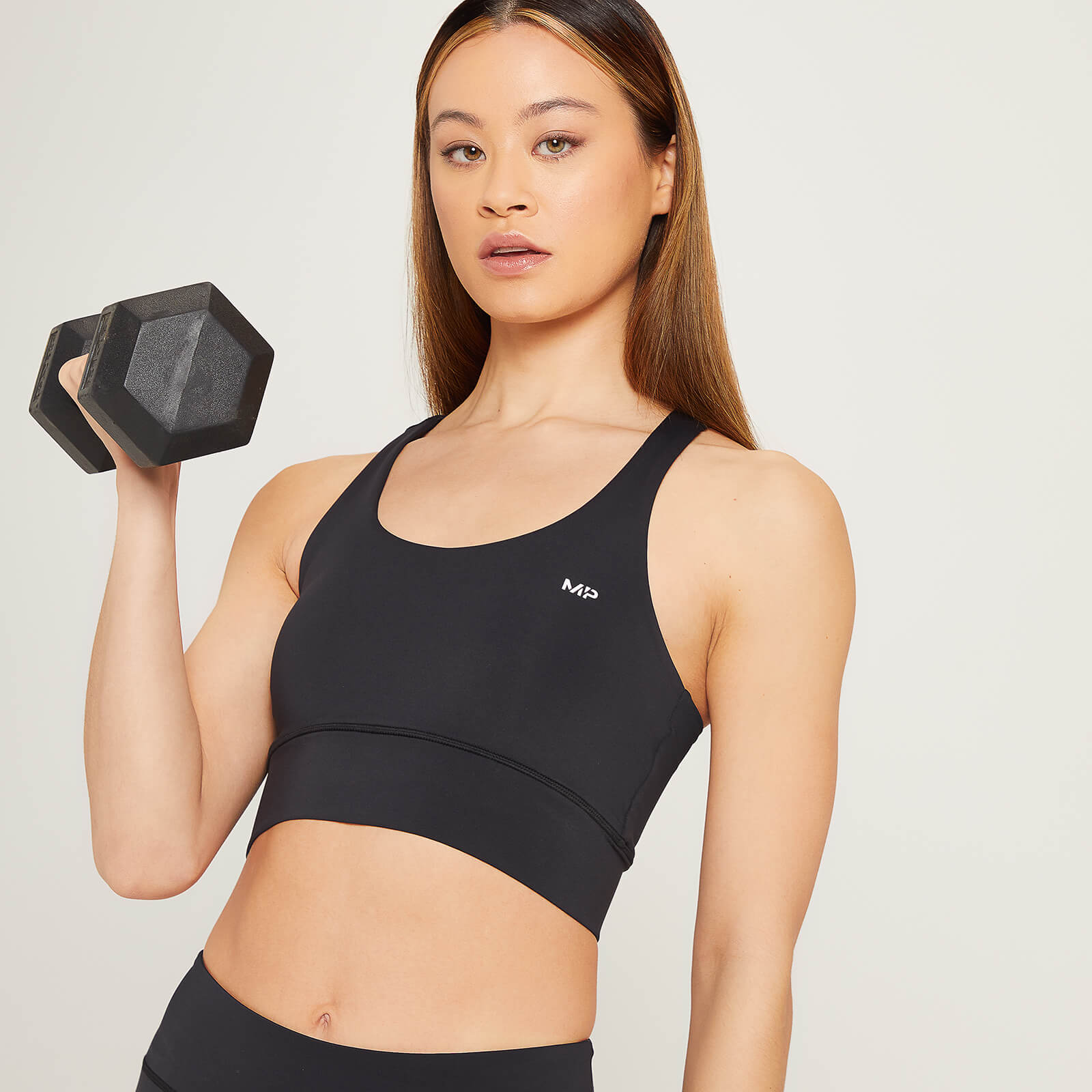 Brassière d’entraînement MP Linear Mark pour femmes – Noir