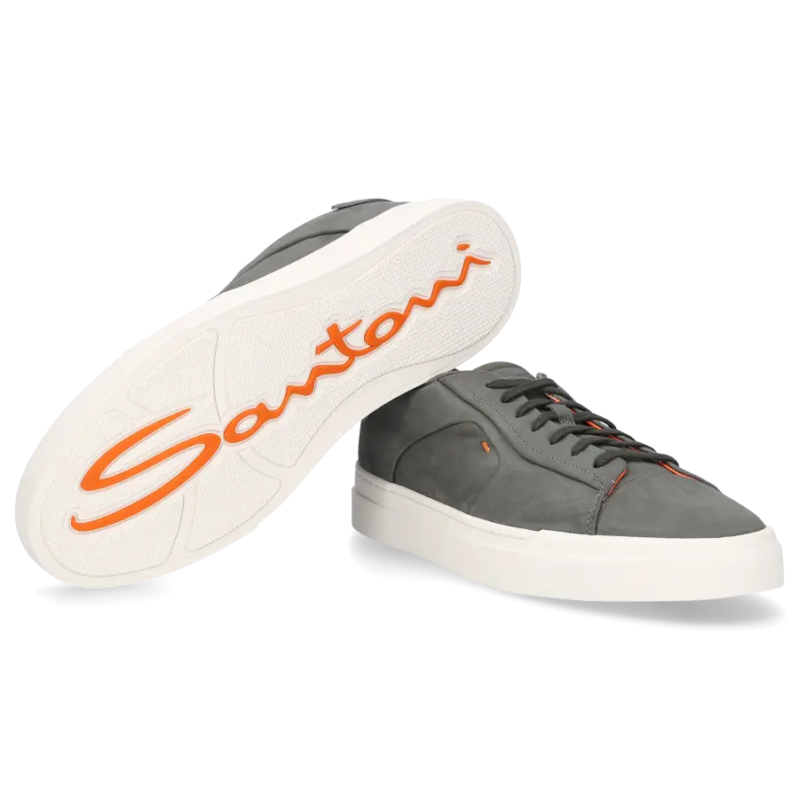 Santoni - Sneaker low DARTS Nubukleder - grün