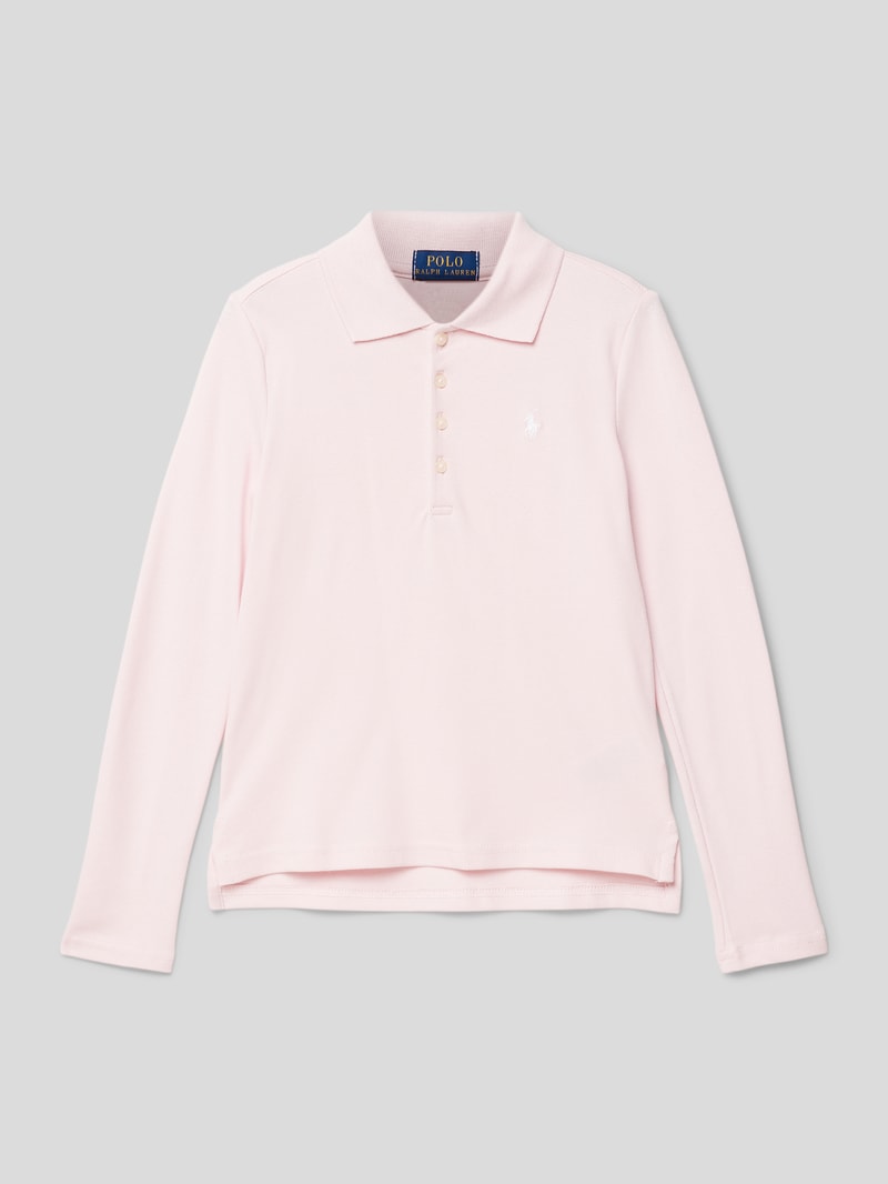 Poloshirt mit langen Ärmeln in hellrosa