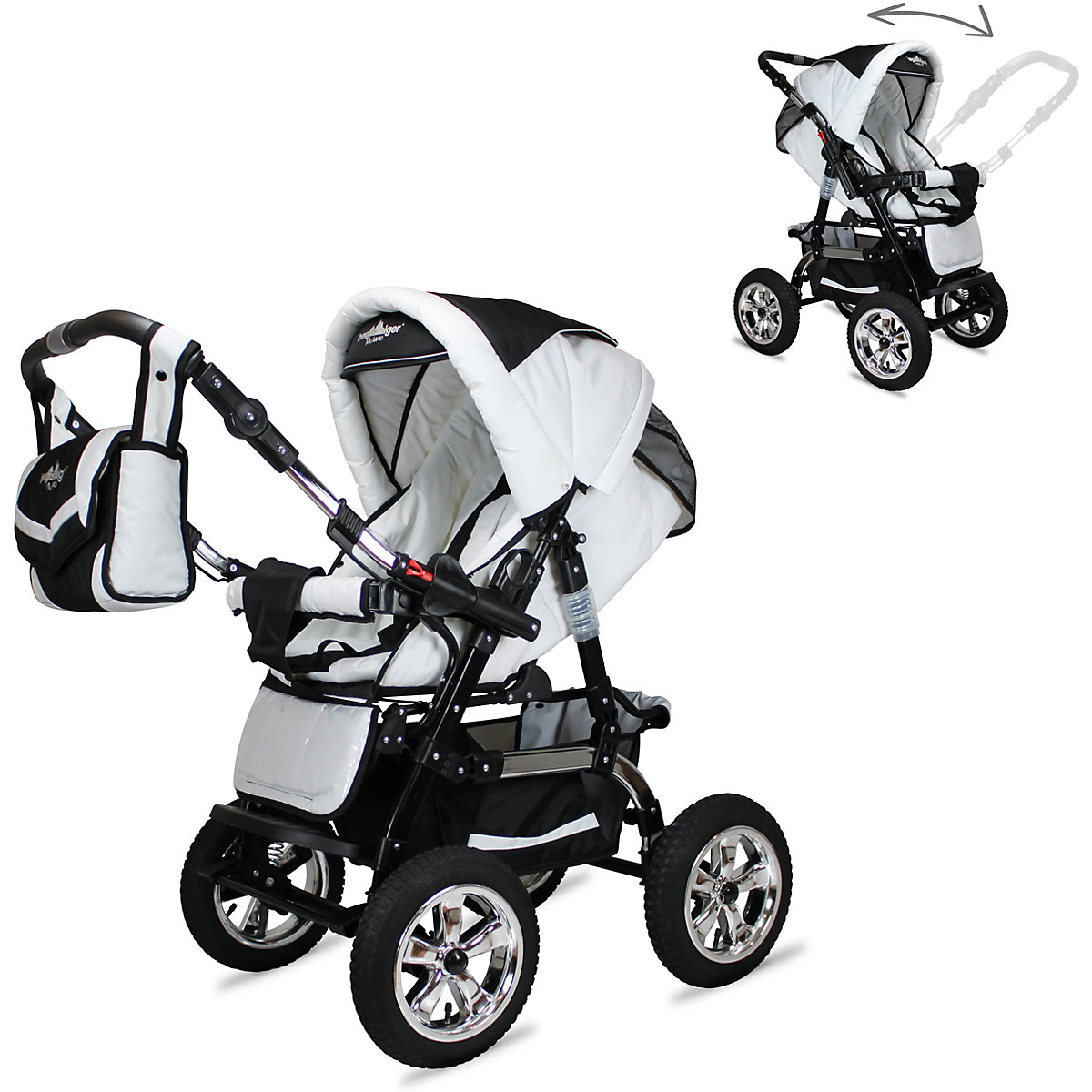 Kombi-Kinderwagen Milano, 10 tlg., coffee & brown