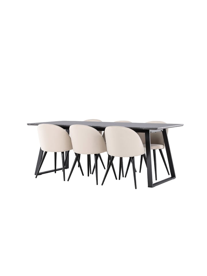 ebuy24 Essgruppe Malaga (7-teilig) Beige 200 x 90 cm günstig kaufen onesize