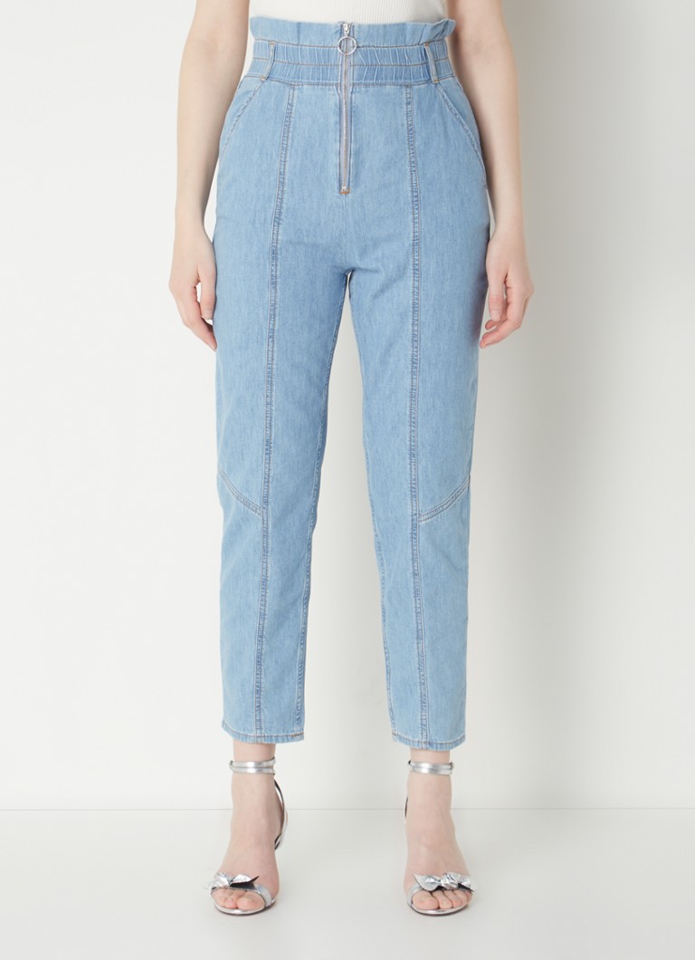 Pantaloni Vaqueros Ba&sh Lony cu talie înaltă și fermoar decorativ