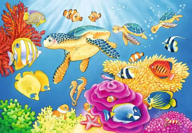 Kinderpuzzle ab 4 Jahren - Kunterbunte Unterwasserwelt - 24 Teile