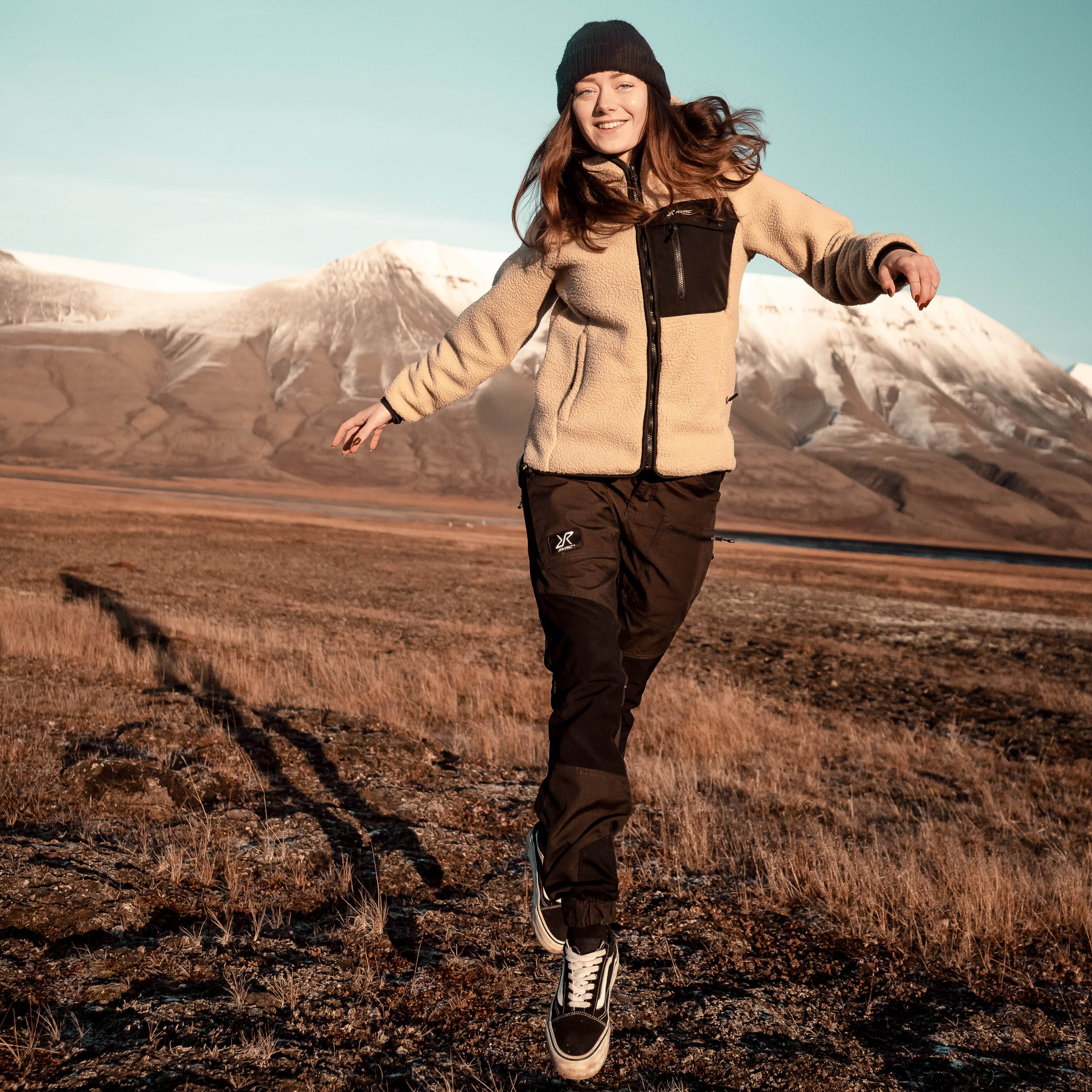 Sherpa Hoodie Femme Beige Khaki