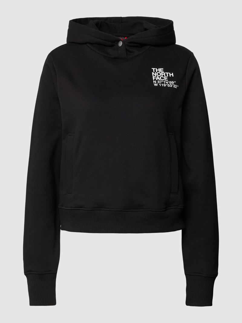 Cropped Hoodie mit Label-Print Modell 'COORDINATES' in schwarz