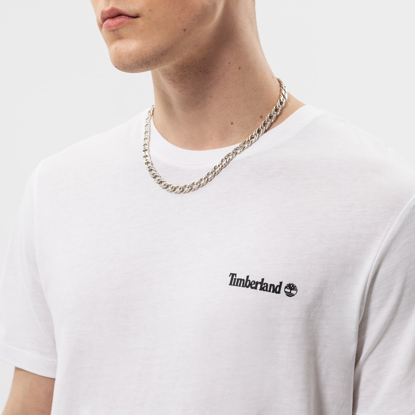 TIMBERLAND T-SHIRT SMALL LOGO PRINT Weiß