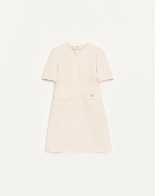 Vestido curto de crepe de alta costura