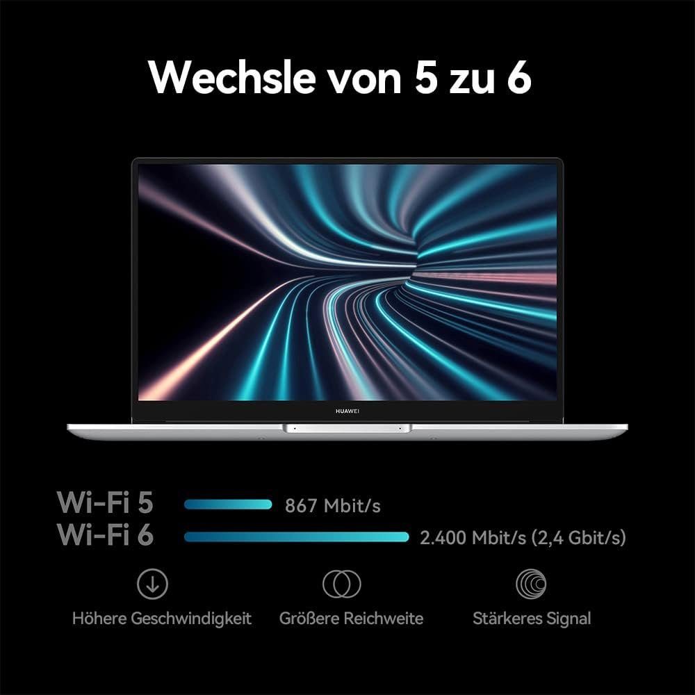 Huawei MateBook D15 Notebook (Intel Core i5 1155G7, Iris X, 512 GB SSD, Full HD Display 16GB Ram Leichtbau,schneller Leistung,kompaktem Laden)