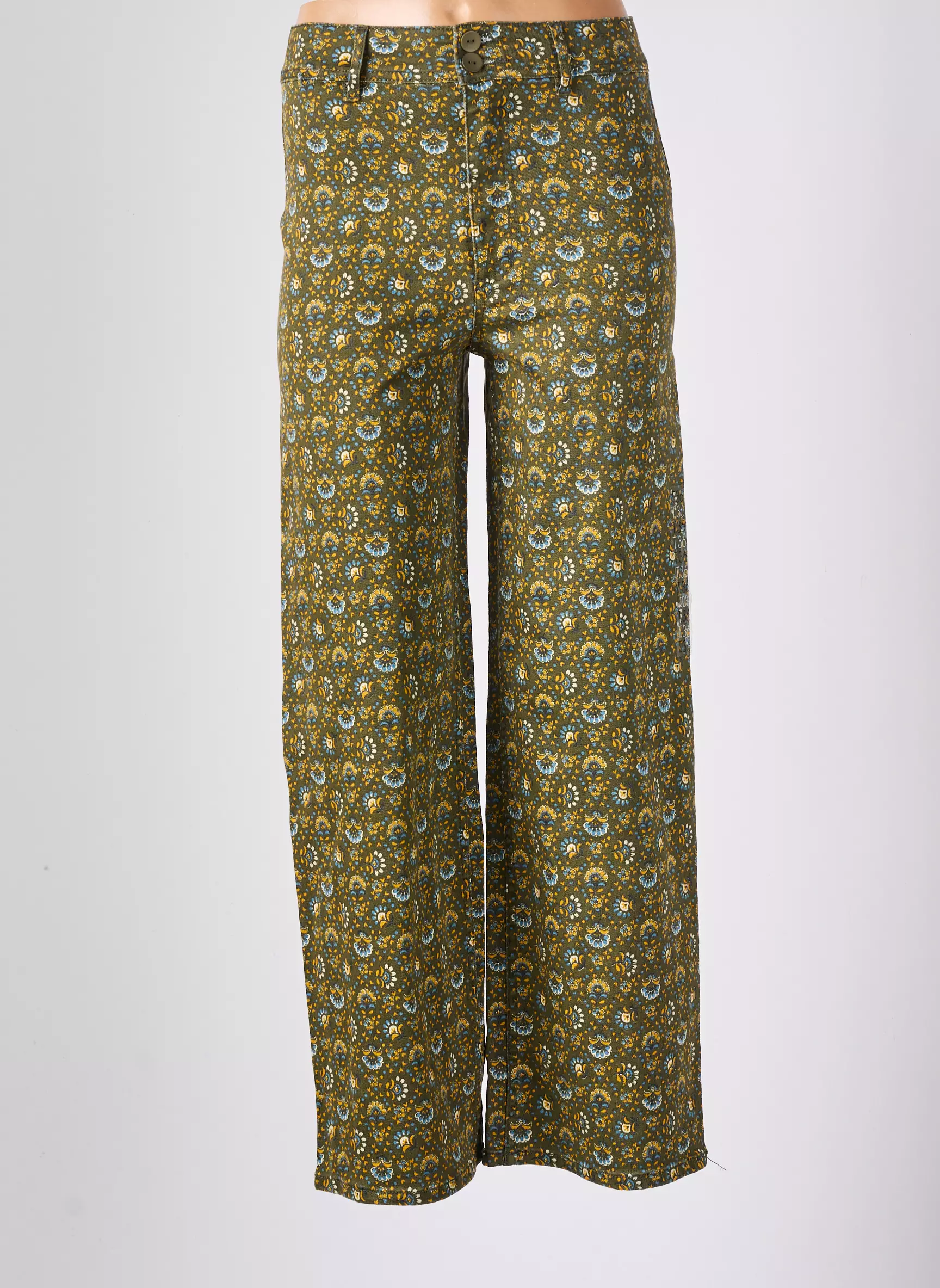 Cache Cache Pantalons Larges Femme couleur vert