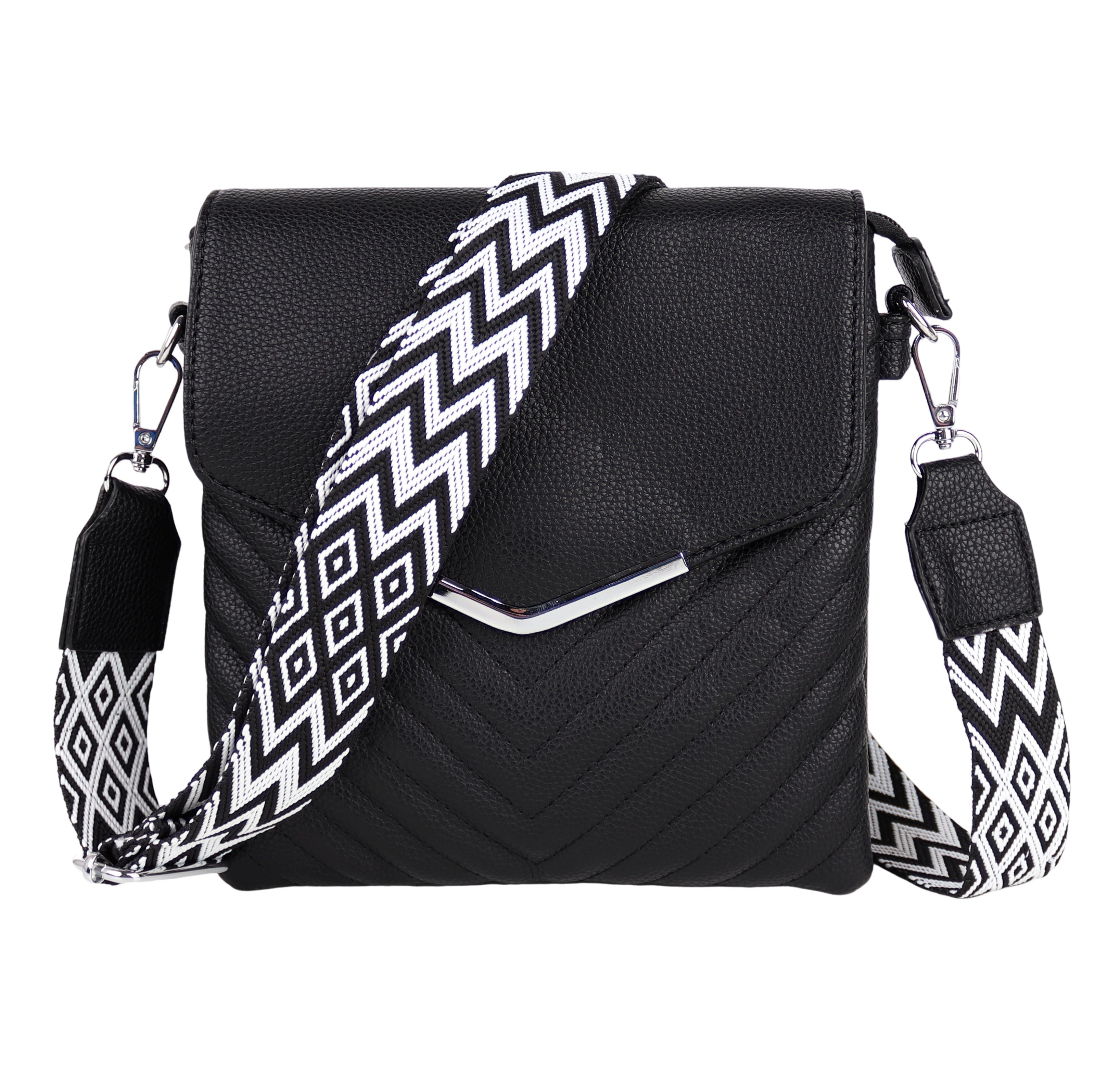 MIRROSI Umhängetasche Damen Crossbody Bag, Klein 20x22x3cm (gemusterten& verstellbaren Schulterriemen, 1 Tasche & 2 Gurte), Kleine Tasche, Schultertasche für jeden Anlass