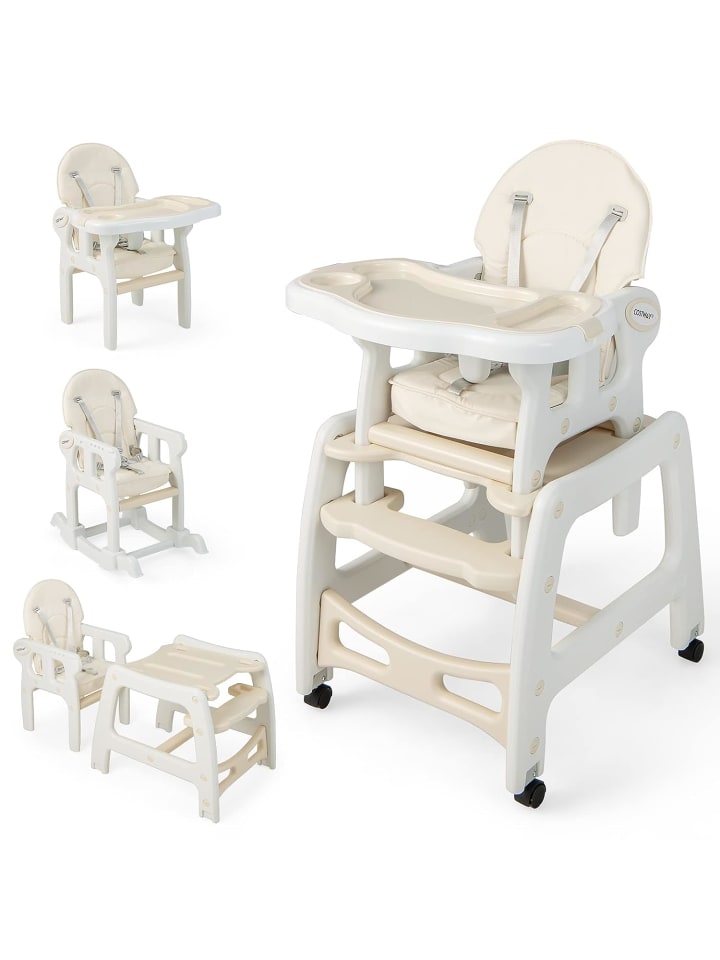 COSTWAY 3 in 1 Hochstuhl in Beige günstig kaufen 51 cm