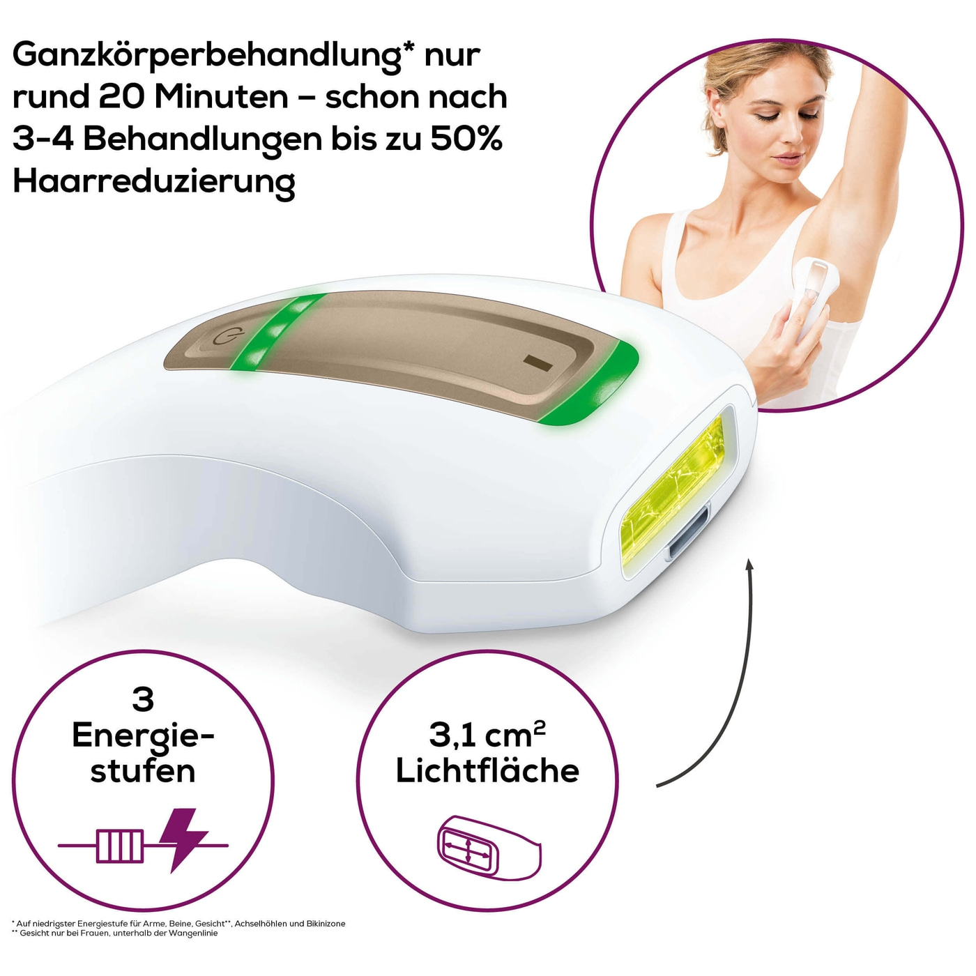 Beurer dauerhafte Haarentfernung IPL Pure Skin Pro-Dauerhafte Haarentfernung mit dem handlichen IPL-Kompaktgerät