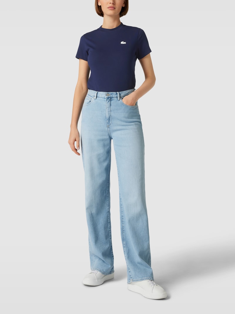 T-Shirt mit Rundhalsausschnitt in dunkelblau