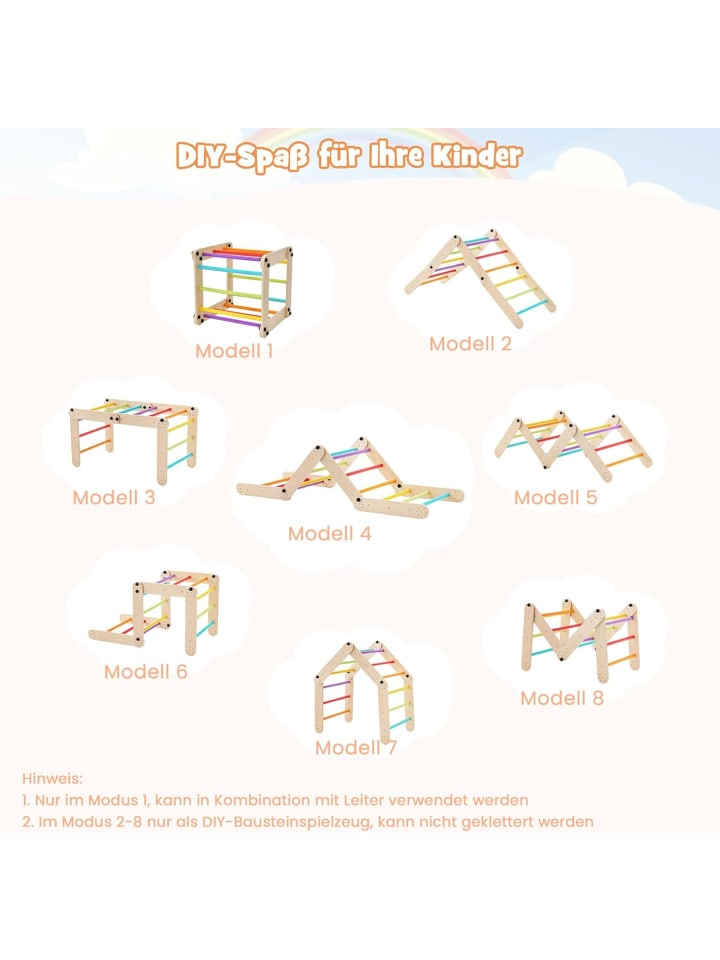 COSTWAY Klettergerüst 5in1 Indoor in Bunt günstig kaufen onesize