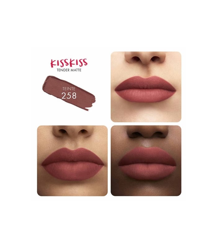 Guerlain-KISS KISS TENDER MATTE-Rouge à Lèvres Mat lumineux fin et fondant confort 16H
