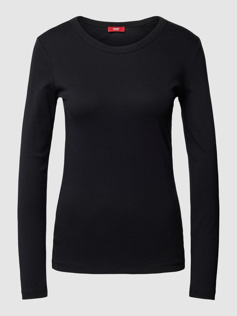 Longsleeve mit U-Ausschnitt in schwarz