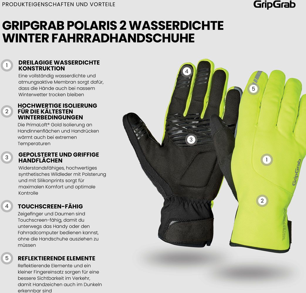 GripGrab Polaris 2 Waterproof - Winterhandschuhe kaufen | Bike-Discount