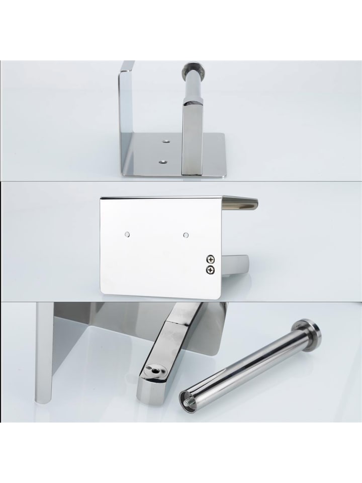 Intirilife Toilettenpapierhalter mit Ablage zum Bohren in SILBER günstig kaufen onesize