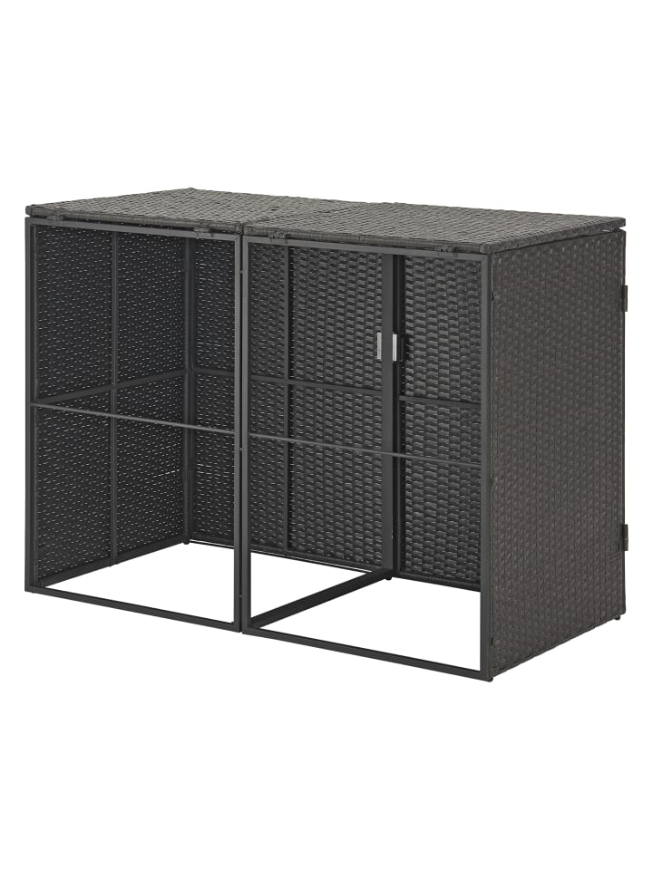 en.casa Mülltonnen Verkleidung Widnau für 2 Tonnen in Grau (H)111cm (B)148cm (T)80cm günstig kaufen onesize