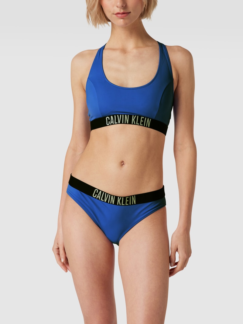 Bikini-Oberteil mit Logo-Bund in royalblau