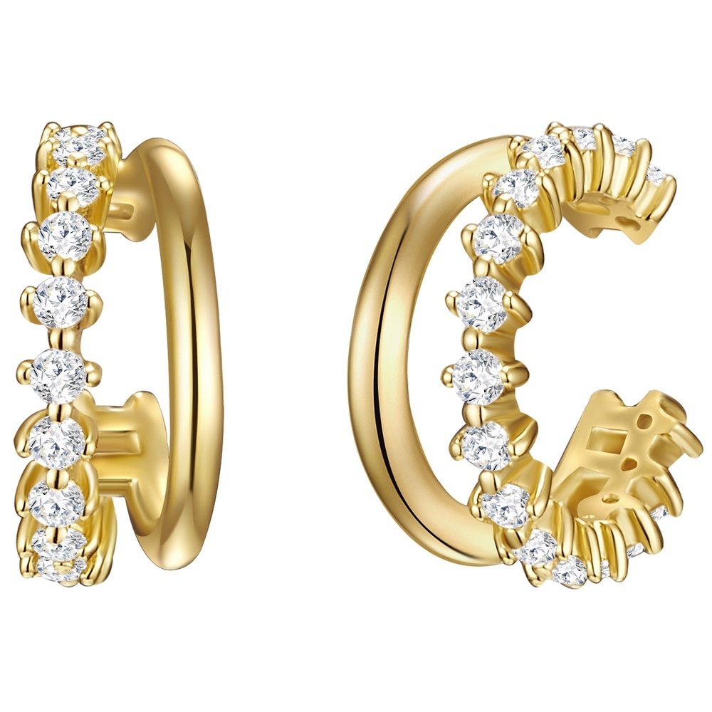 Glanzstücke München Manchette d'oreille en argent Argent sterling Oxyde de zirconium (CZ) en Or jaune Boucles d'oreilles