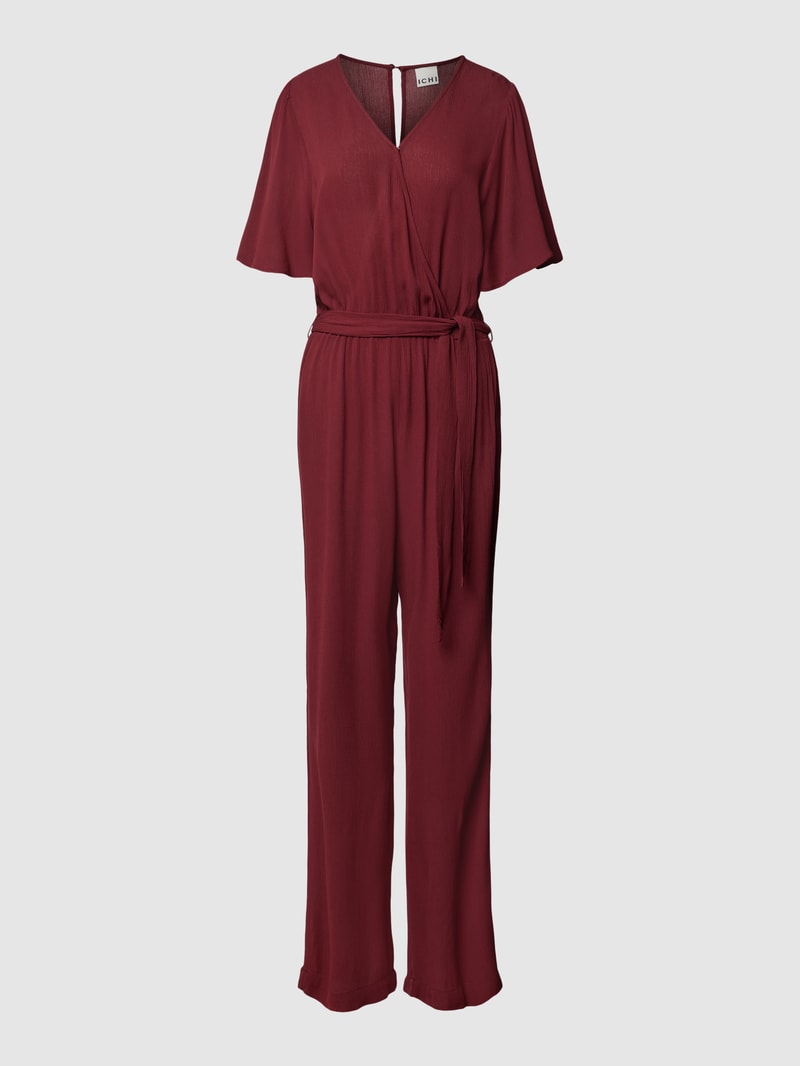 Jumpsuit mit V-Ausschnitt Modell 'Marrakech' in aubergine