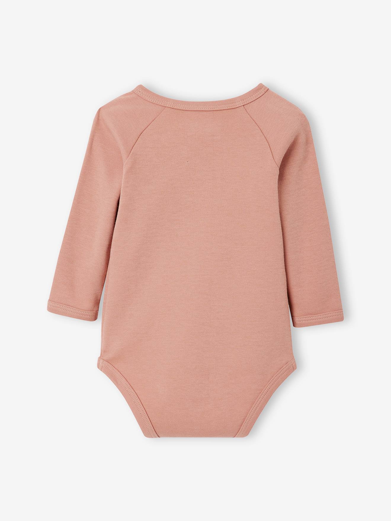 Lot de 2 bodies manches longues bébé ouverture naissance bleu grisé