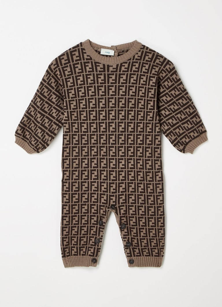 Fendi babydress i kasjmirblanding med strikket logotrykk