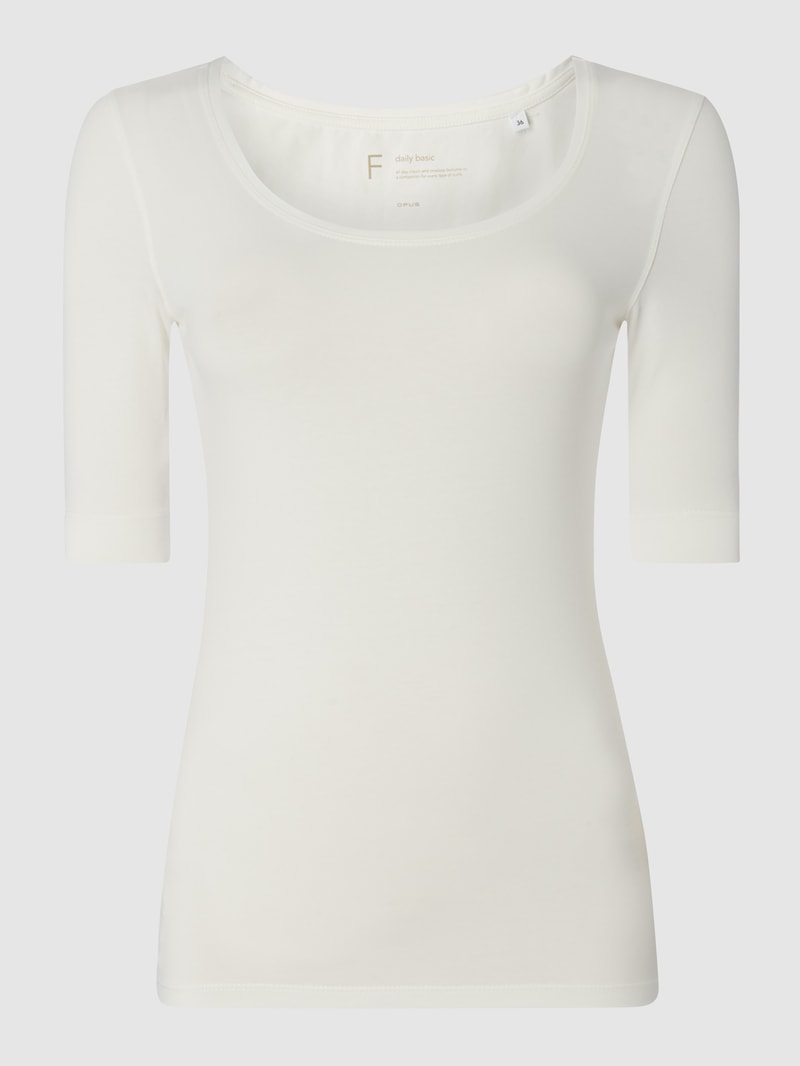 T-Shirt mit 1/2-Arm Modell 'Daily' in offwhite
