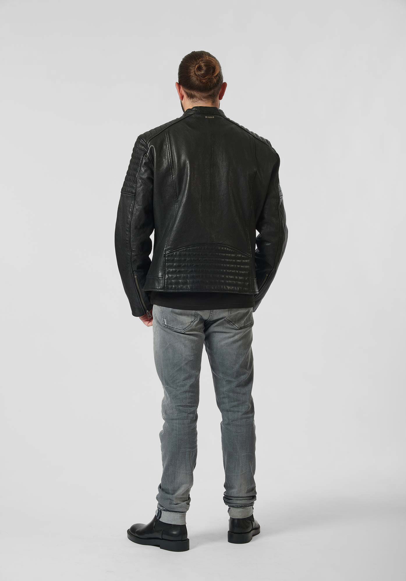 BENUR  Veste en cuir noir Homme