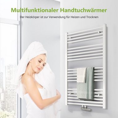 S'AFIELINA Badheizkörper Handtuchtrockner Handtuchheizkörper Flachheizkörper Handtuchhalter, Mittelanschluss,Wassergeführt,Weiß