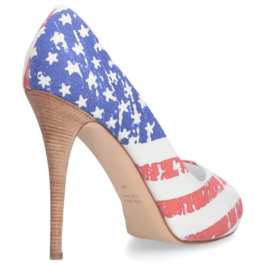 Giuseppe Zanotti - Peeptoes weiß-kombi blau rot - bunt