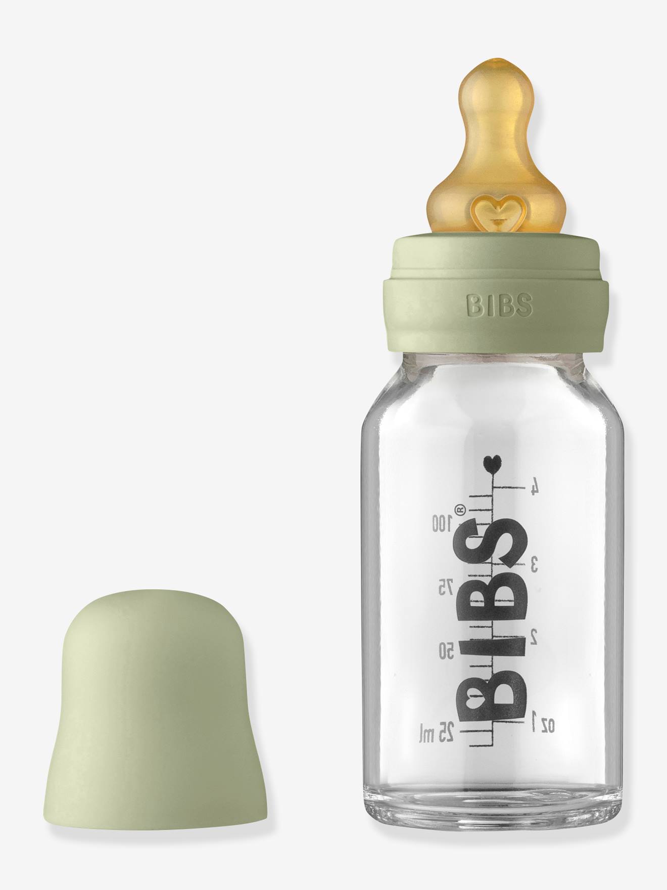 Biberon en verre 110 ml BIBS rose