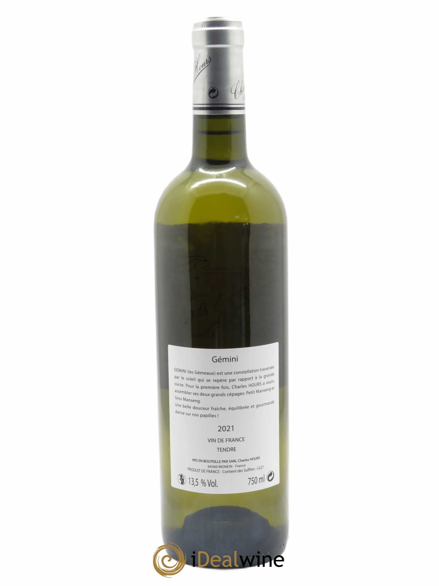 Vin de France Clos Uroulat Gemini Charles Hours  2021 - Lot de 1 Bouteille