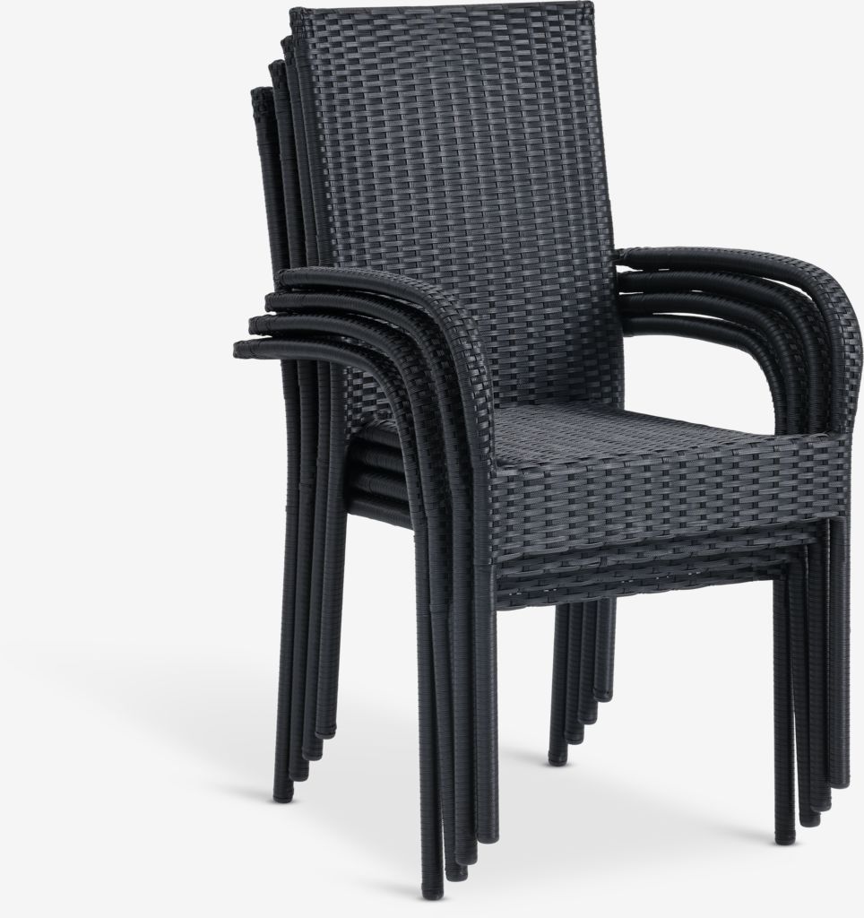 HESTEHAVE GUDHJEM HESTEHAVE L205/275 mesa 4 cadeira GUDHJEM preta