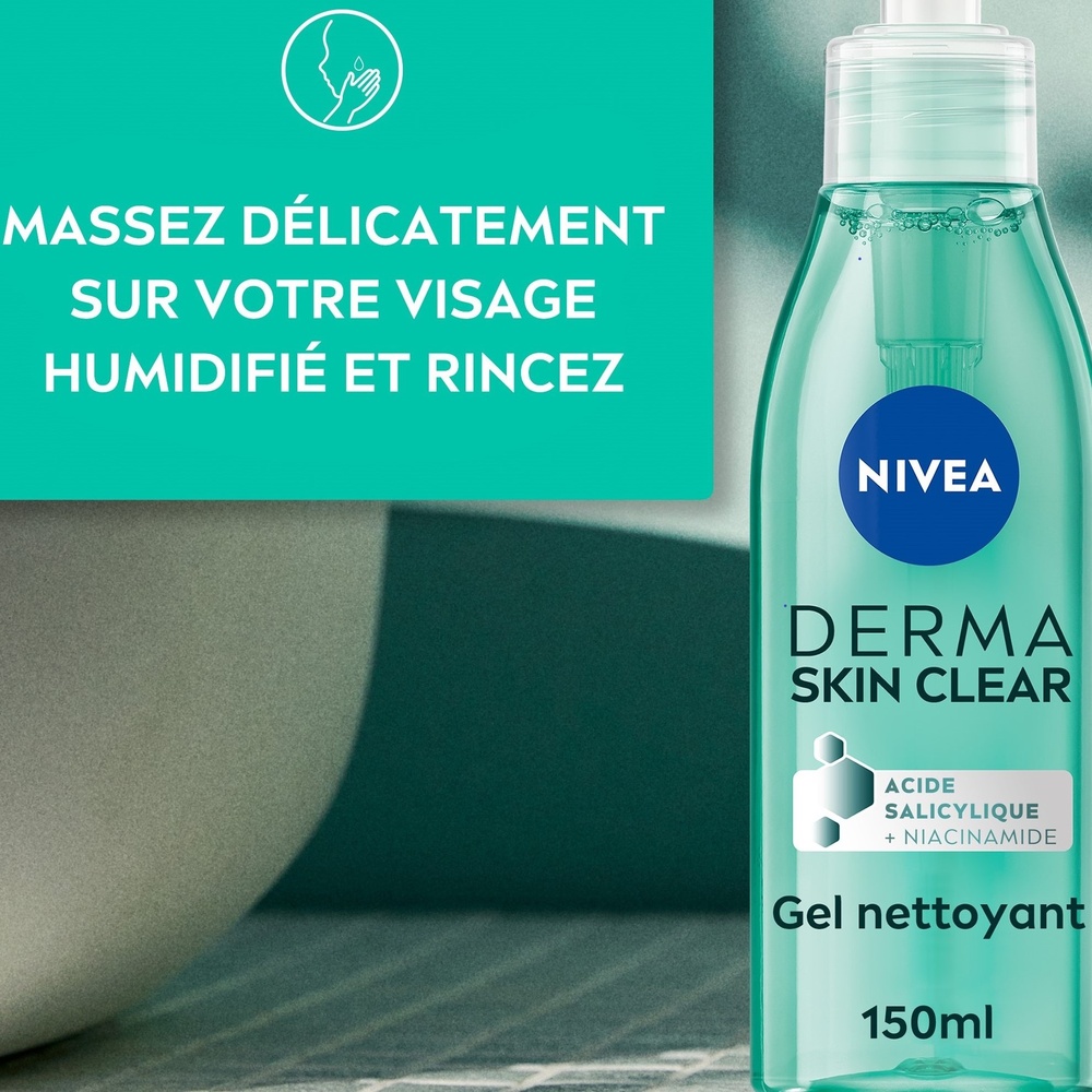 nivea DERMA SKIN CLEAR - Gel nettoyant visage150ml Gel nettoyant visage peaux à imperfections