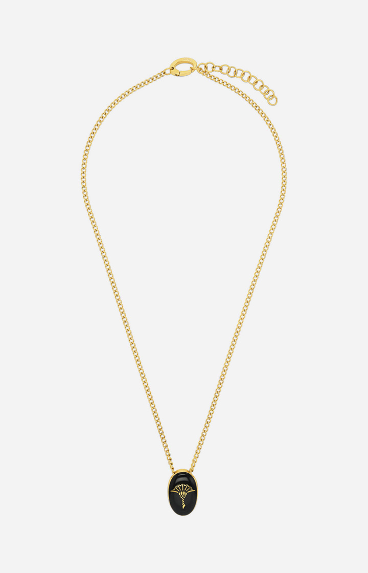 Halskette mit Enamel Black in Gold/Schwarz
